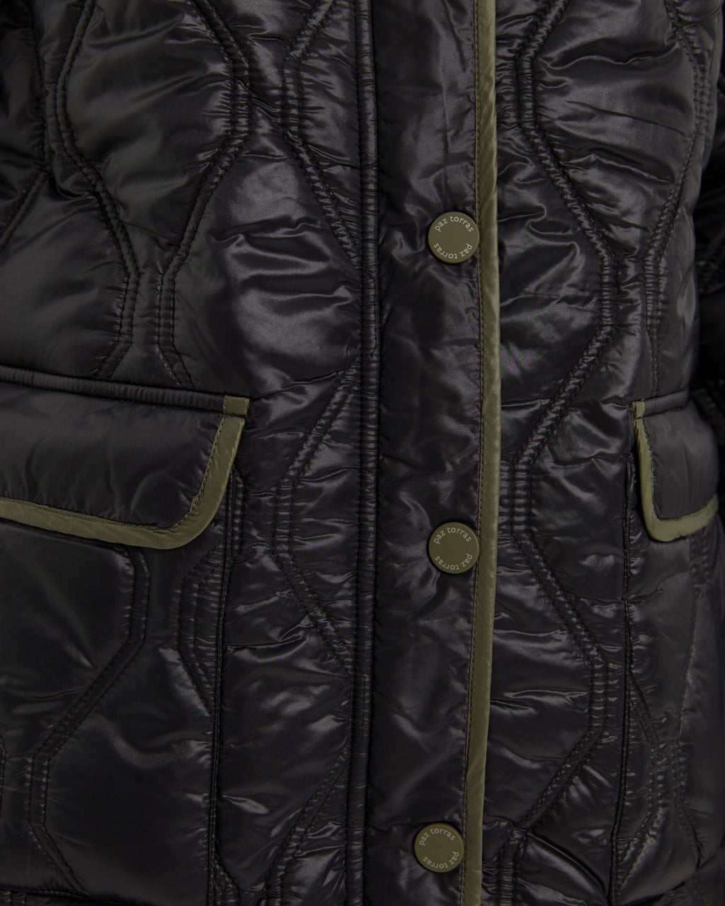 Parka de mujer acolchada bolsillos de plastrón