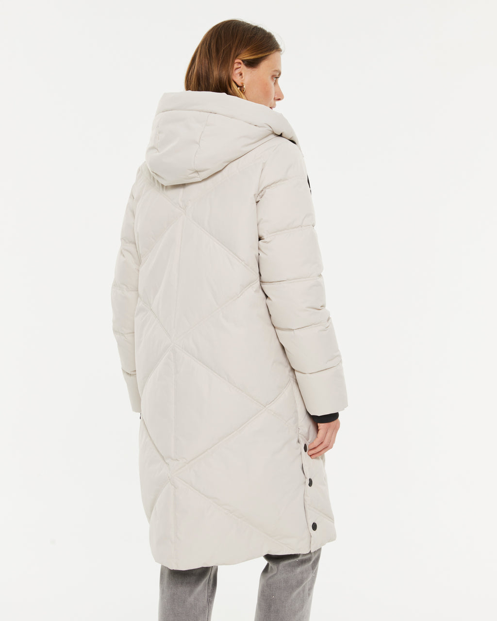 Parka larga de mujer bolsillos grandes capucha desmontable