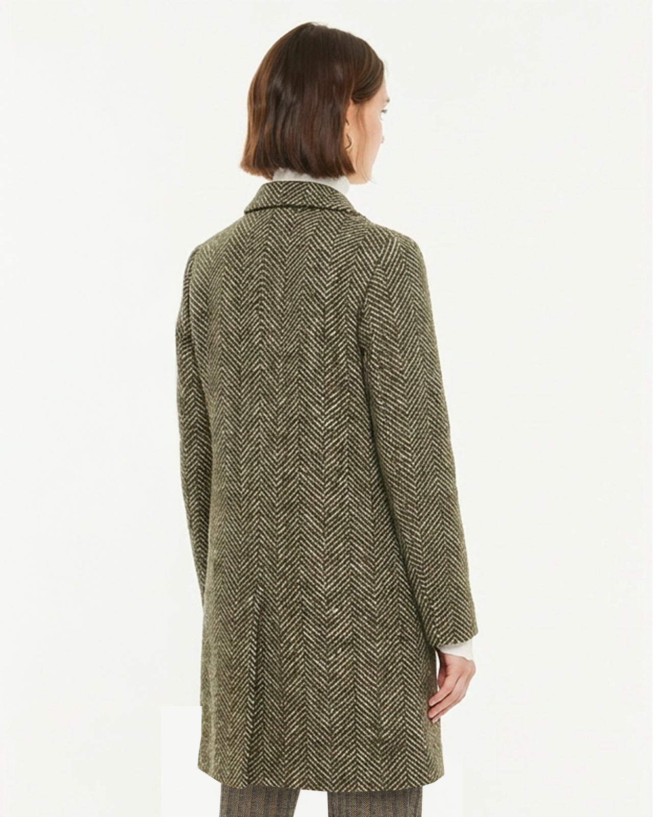 Abrigo de mujer estampado espiga con solapas