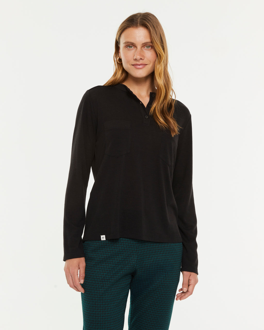Camiseta de mujer cuello redondo manga larga