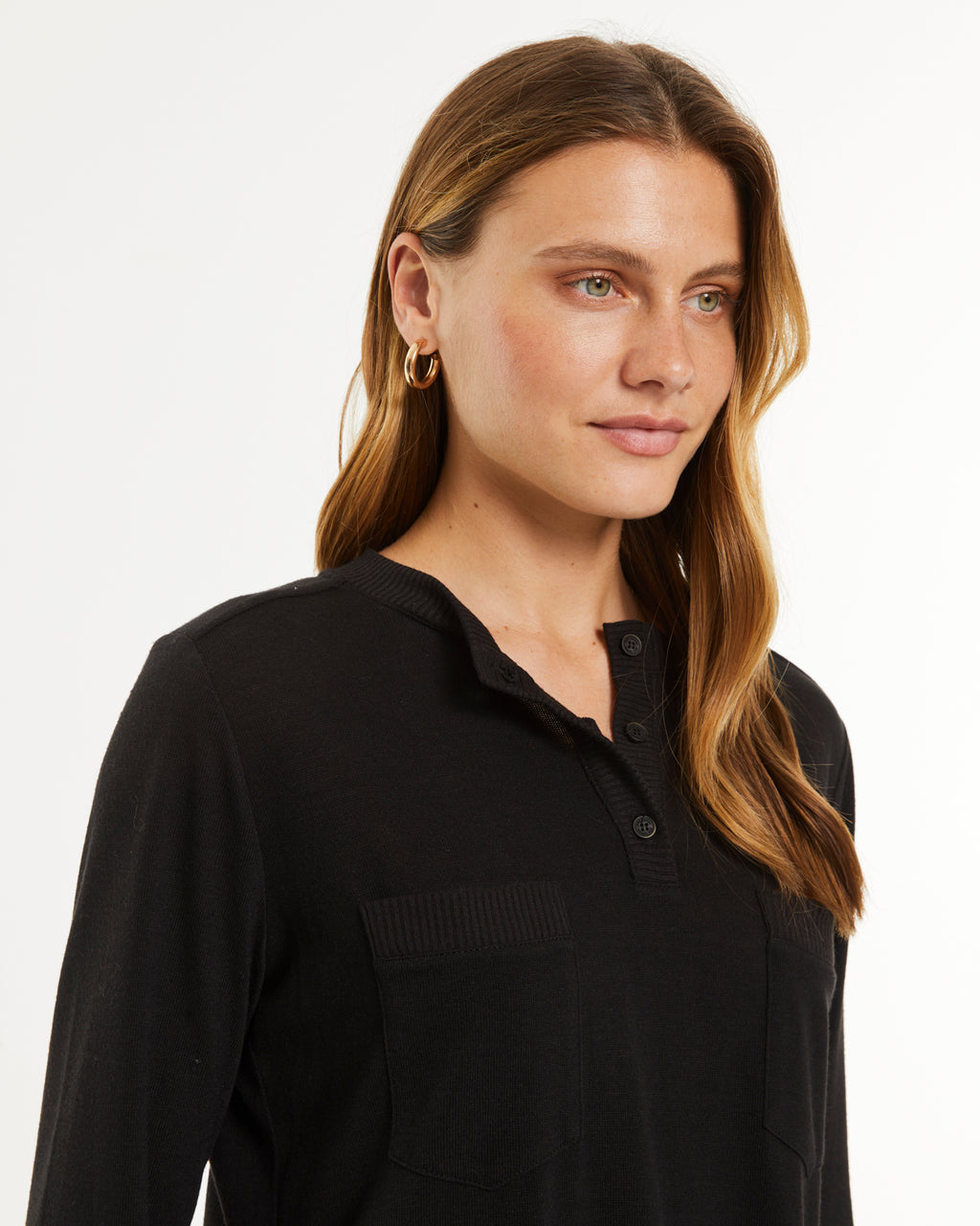 Camiseta de mujer cuello redondo manga larga