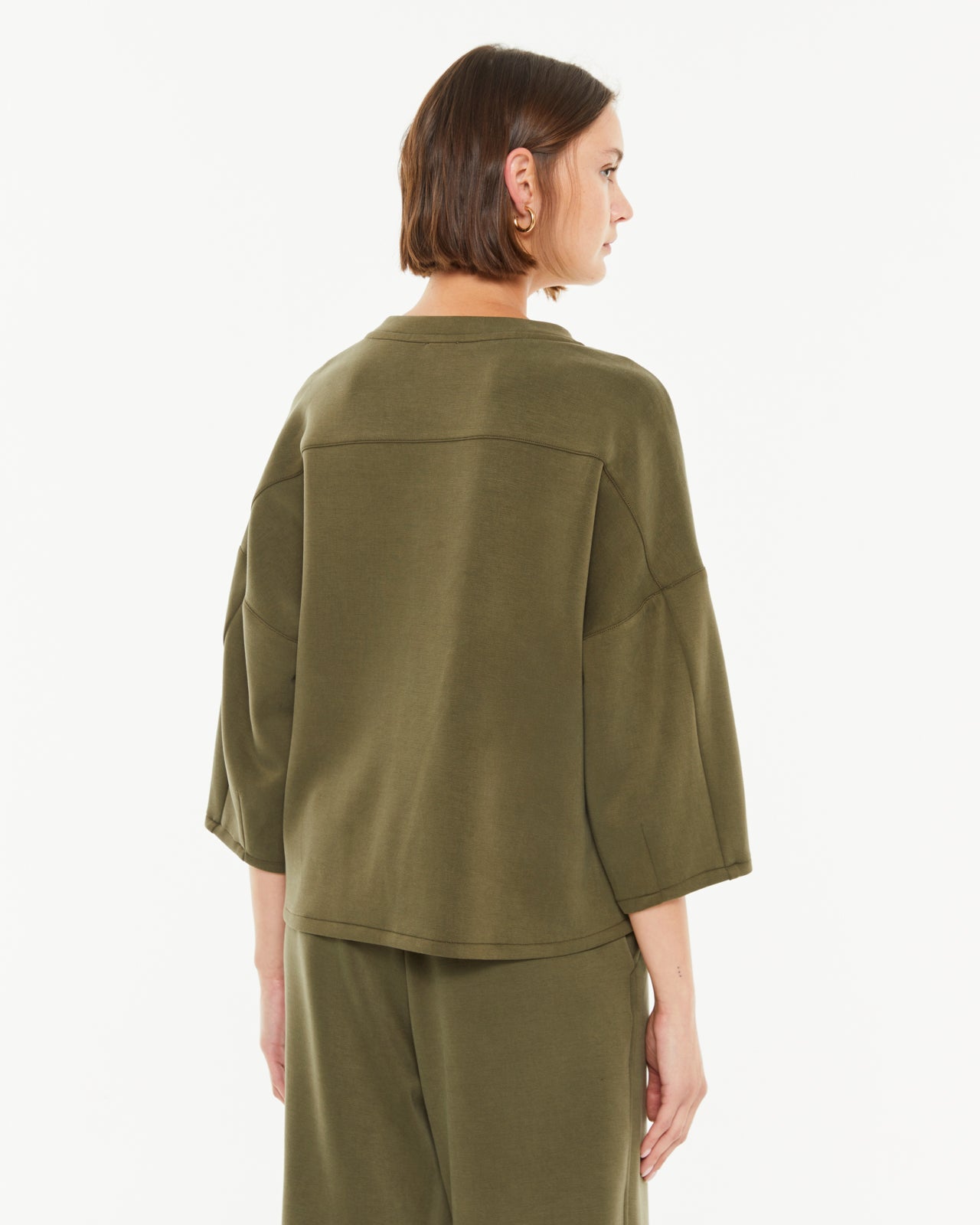 Sudadera de mujer cuello redondo manga francesa
