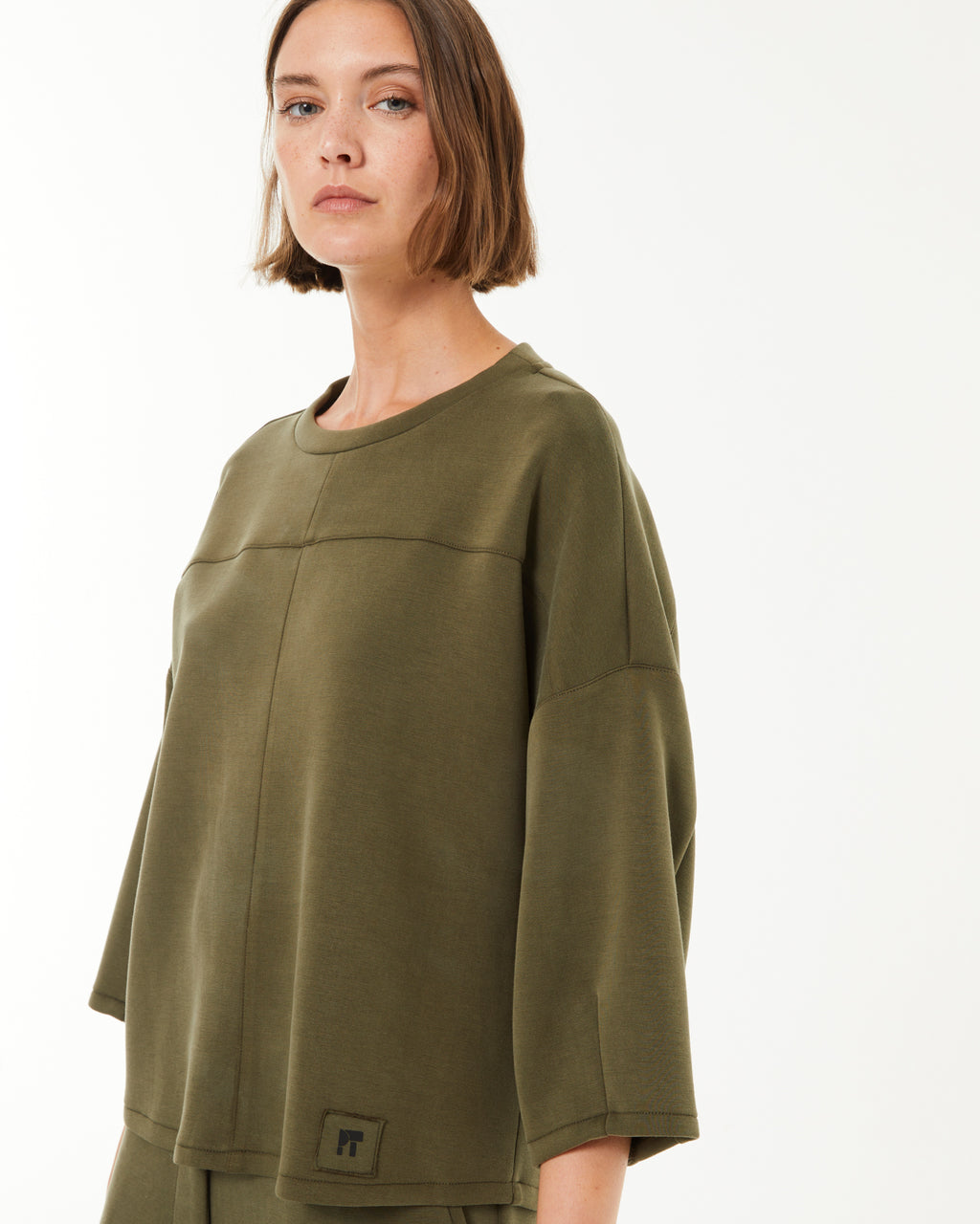 Sudadera de mujer cuello redondo manga francesa