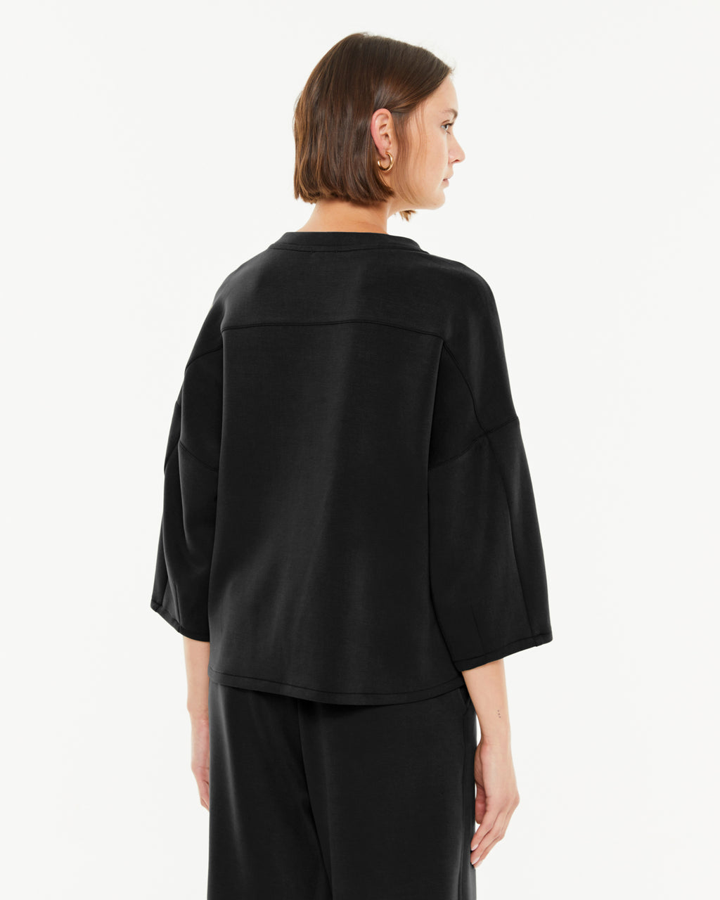 Sudadera de mujer cuello redondo manga francesa
