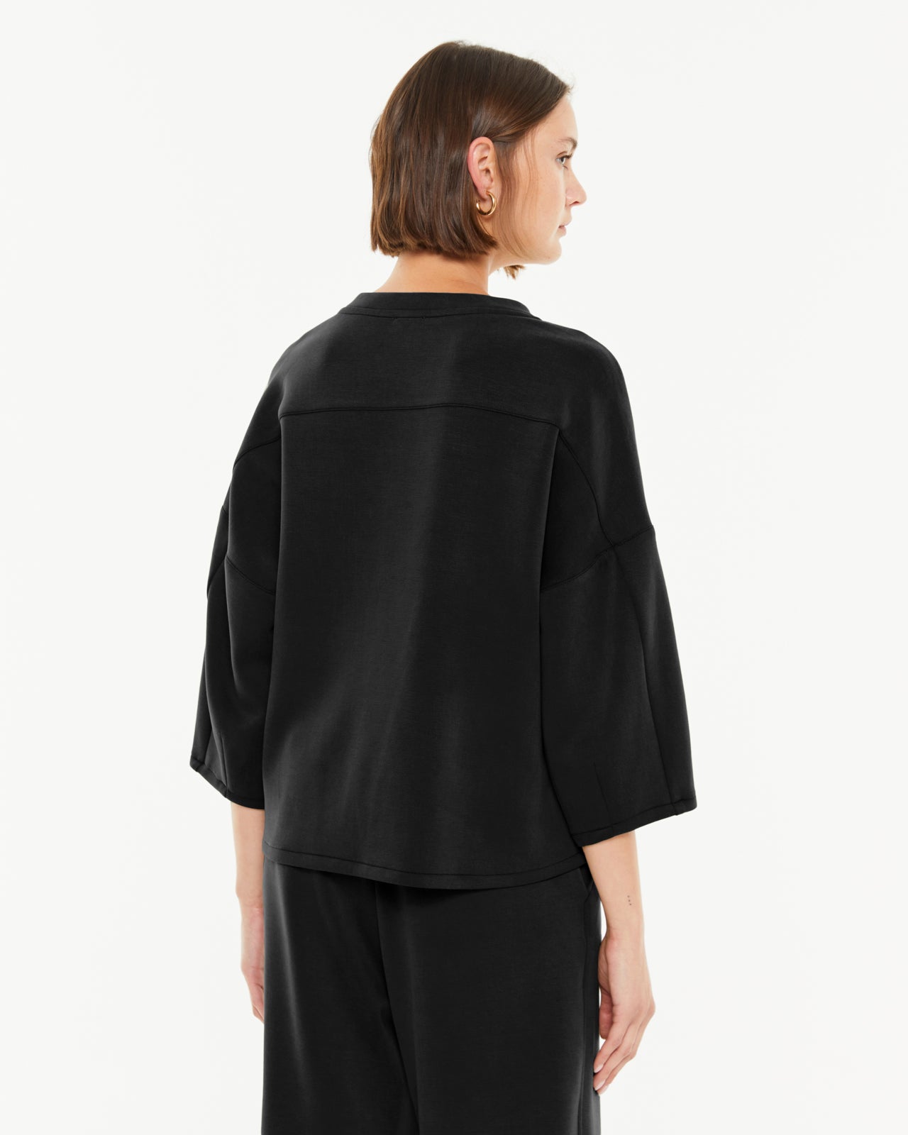 Sudadera de mujer cuello redondo manga francesa