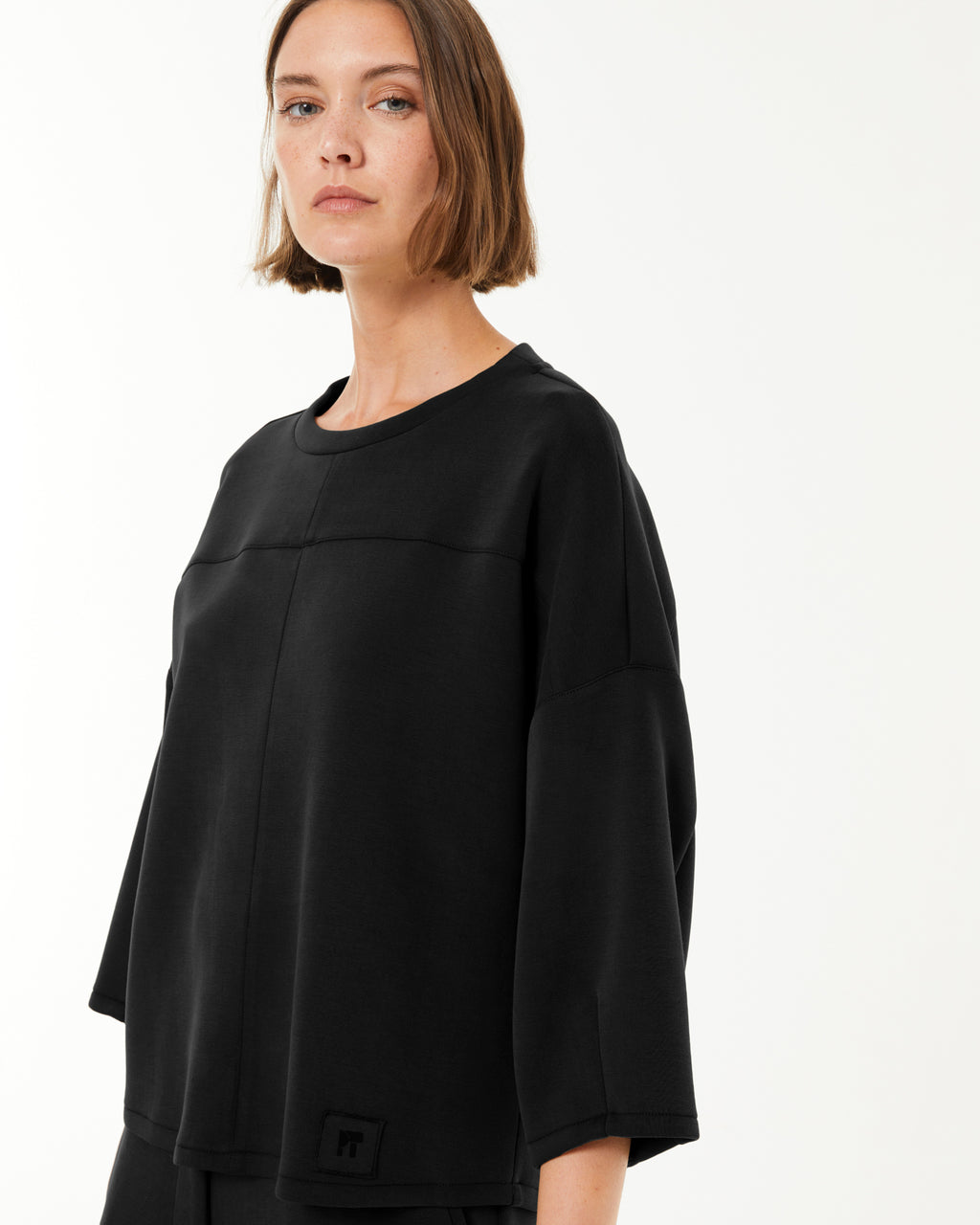 Sudadera de mujer cuello redondo manga francesa