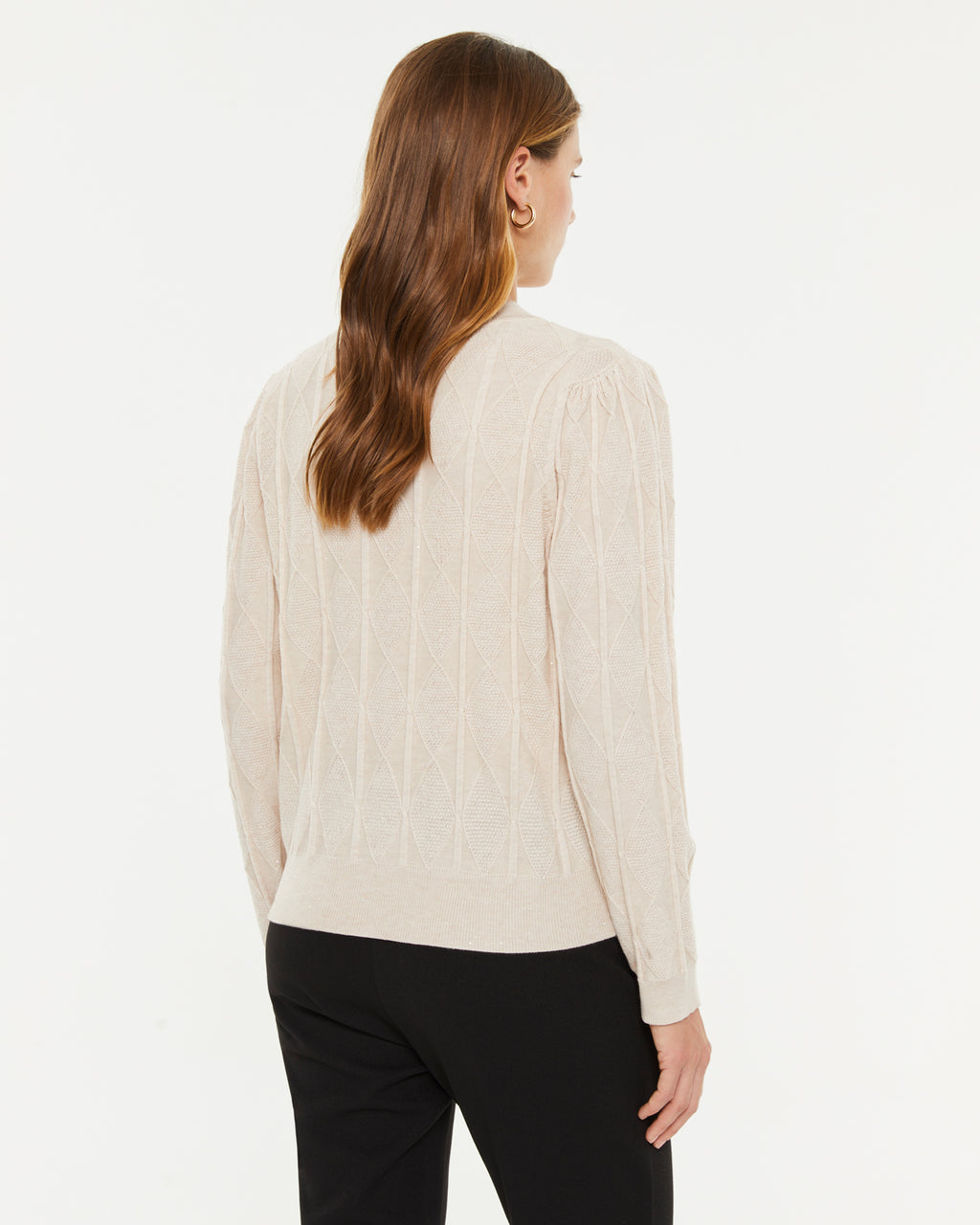Jersey de mujer punto fantasía con micro lentejuelas