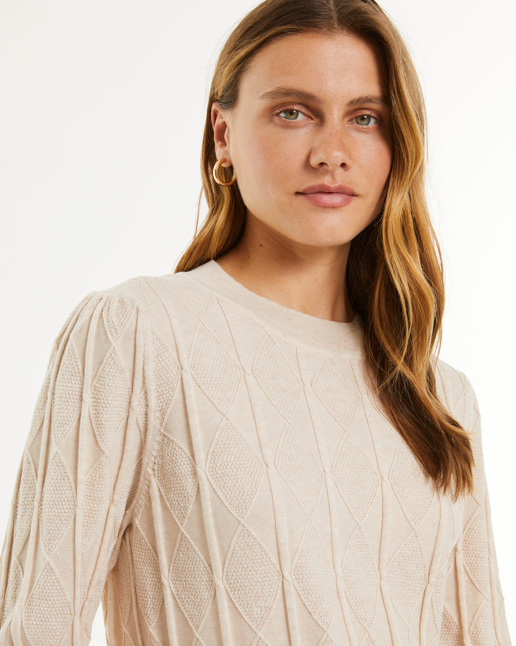 Jersey de mujer punto fantasía con micro lentejuelas