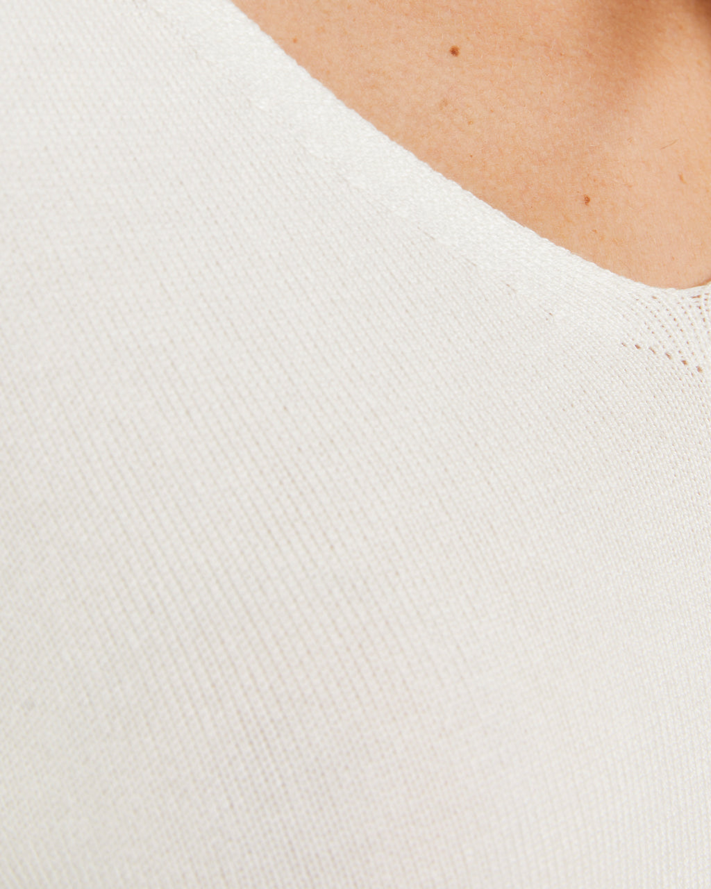 Jersey de mujer básico manga larga cuello pico