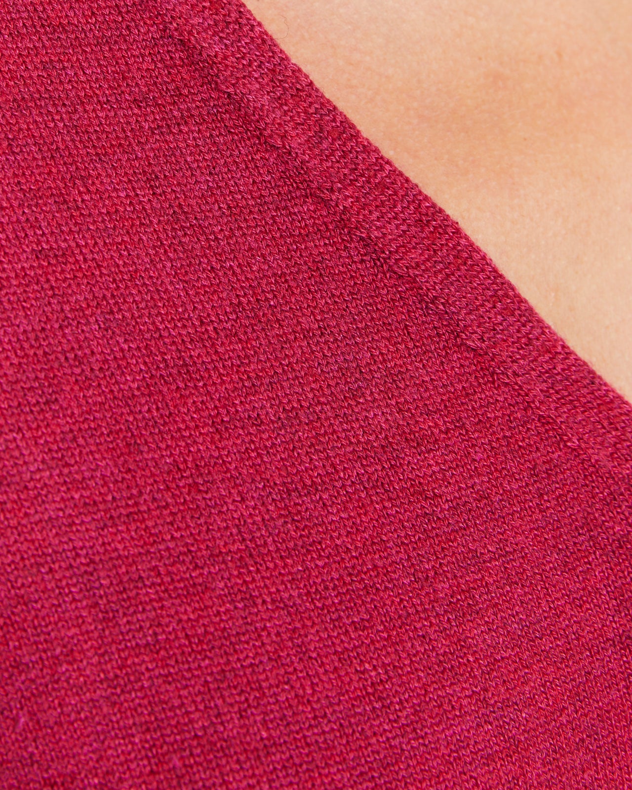 Jersey de mujer básico manga larga cuello pico