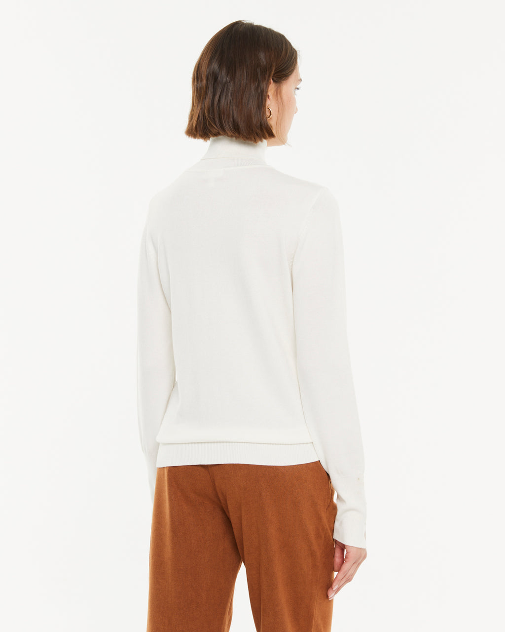 Jersey de mujer básico cuello alto manga larga