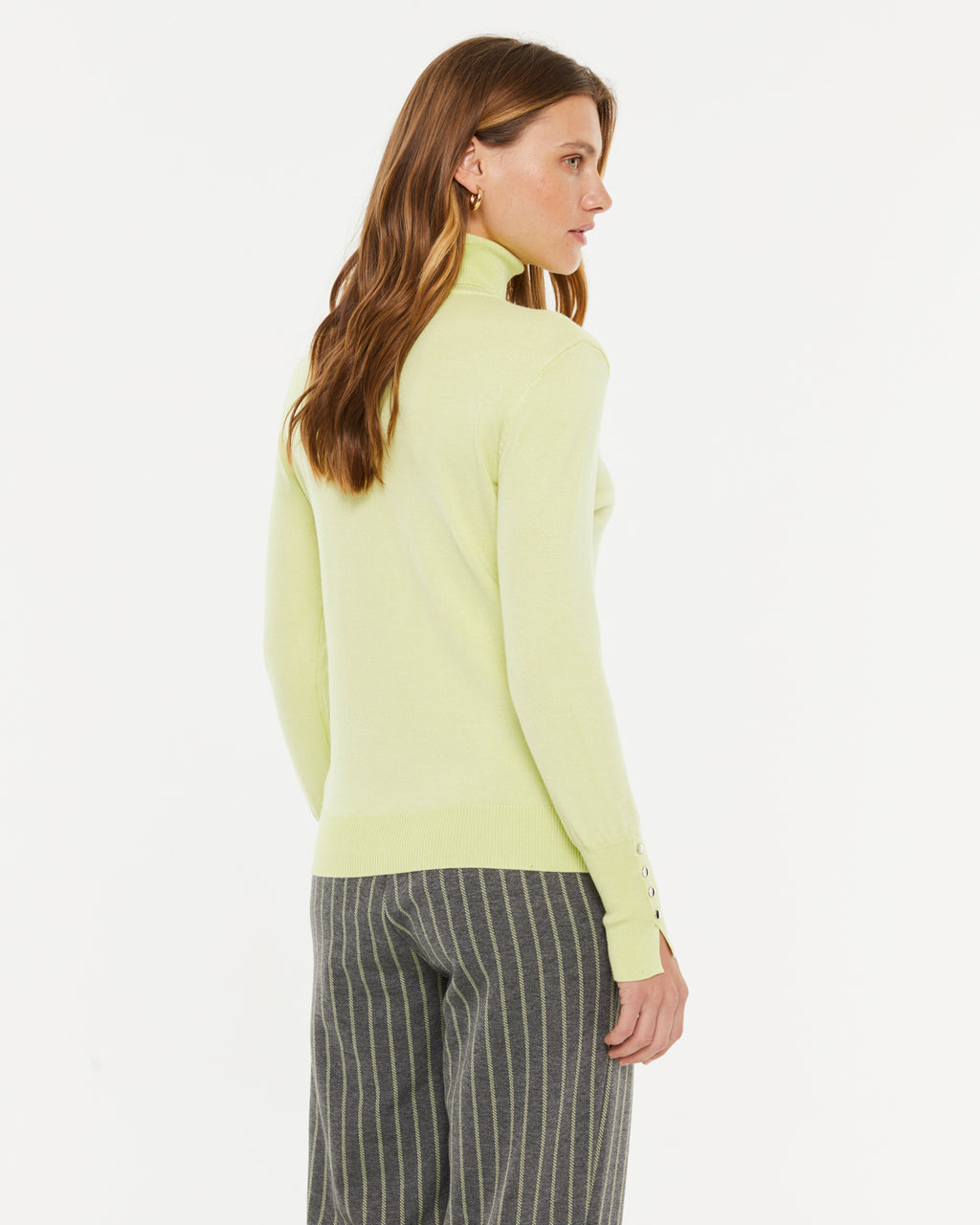 Jersey de mujer básico cuello alto manga larga