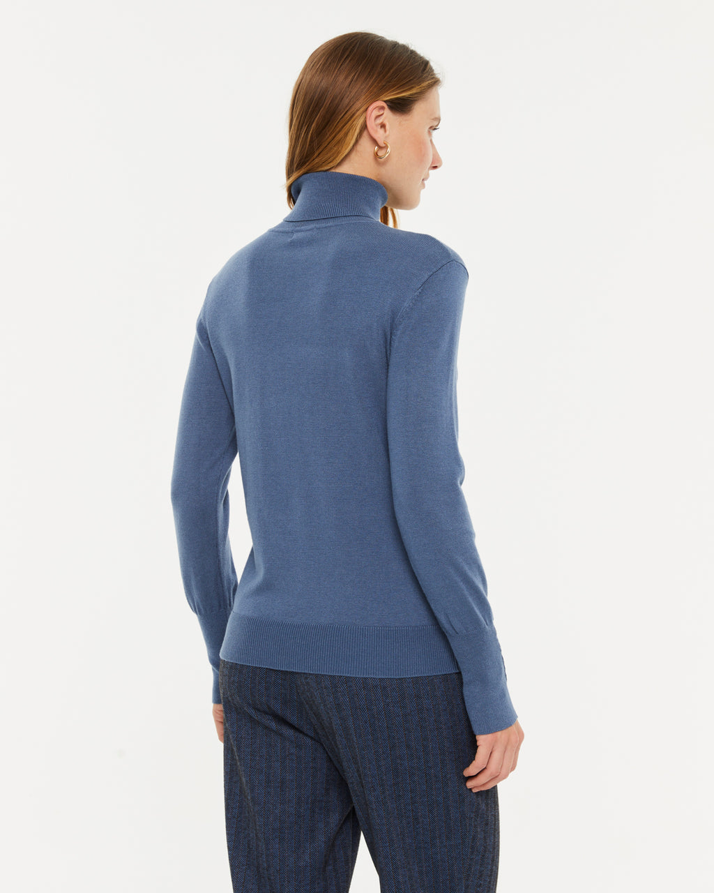 Jersey de mujer básico cuello alto manga larga