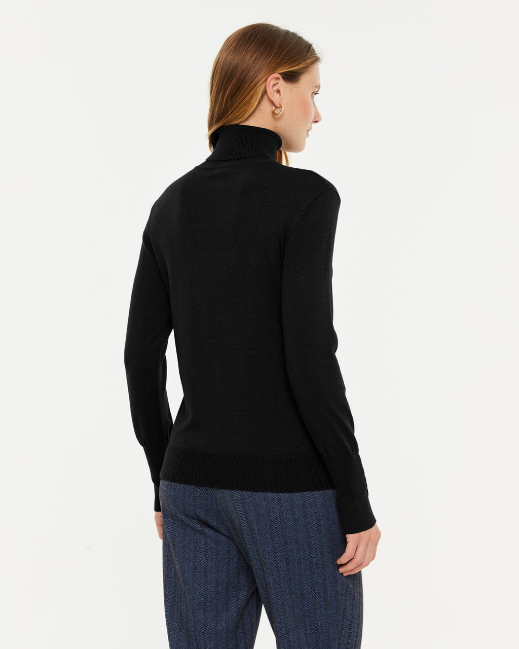 Jersey de mujer básico cuello alto manga larga