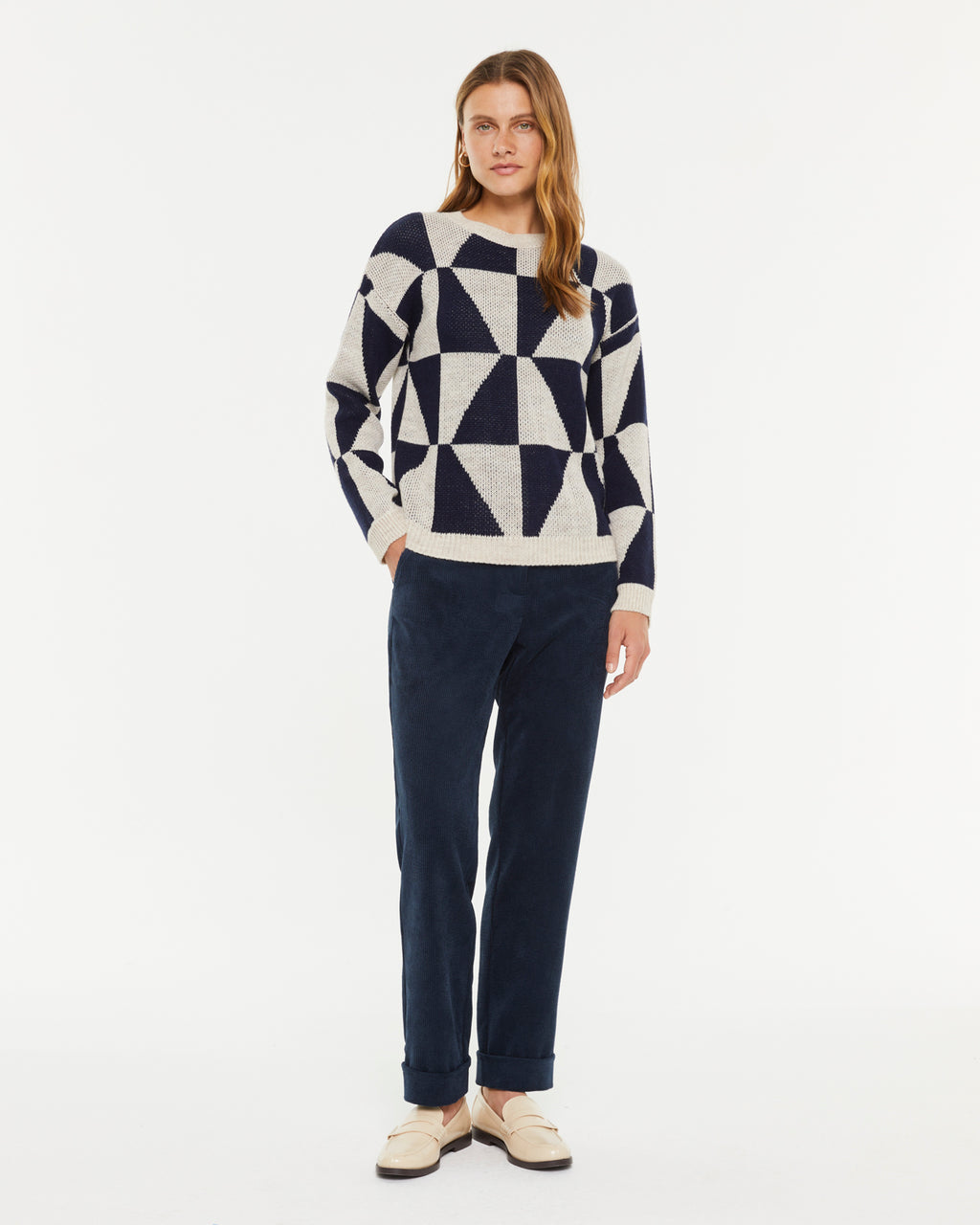 Jersey de mujer jaquard de rombos