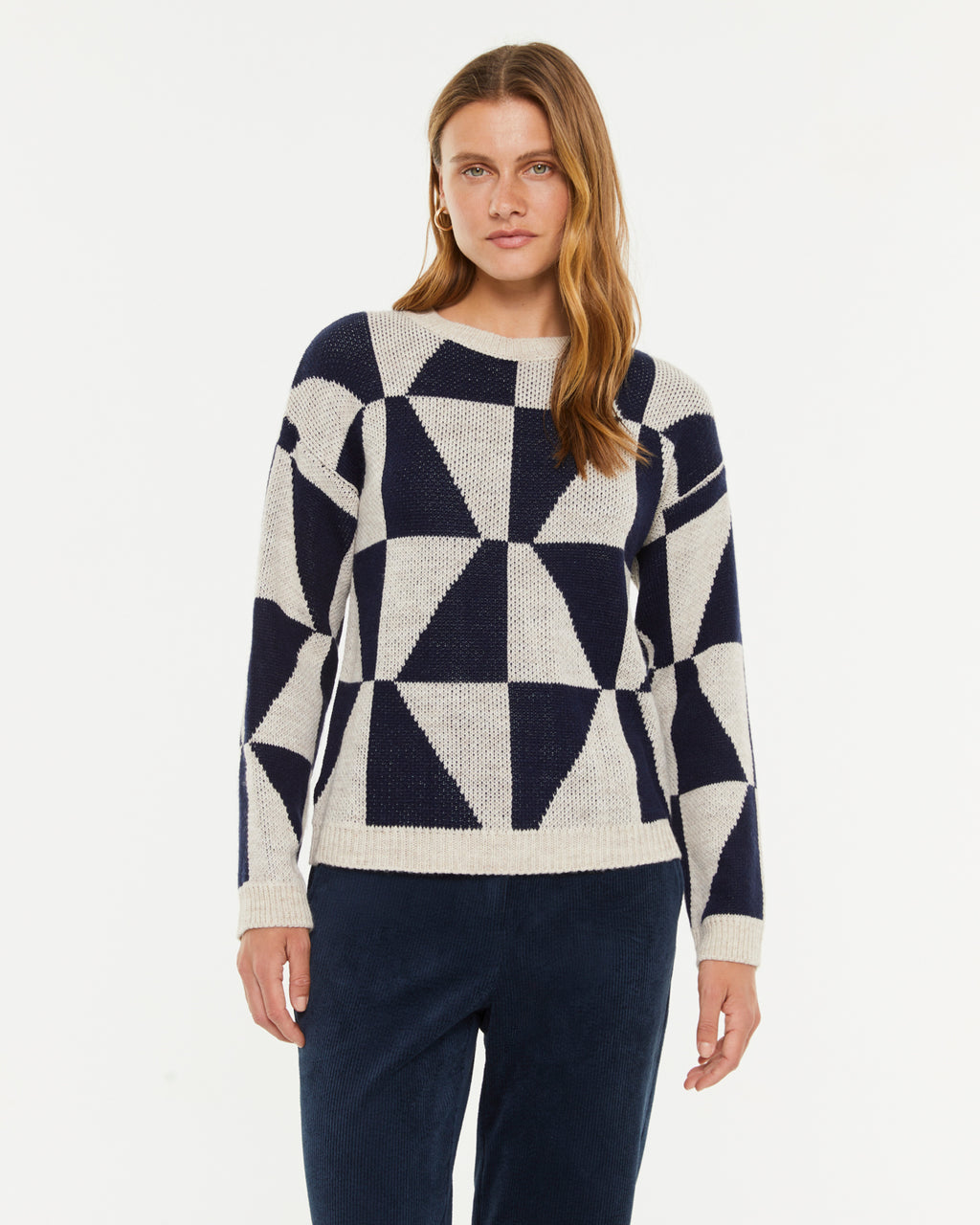 Jersey de mujer jaquard de rombos