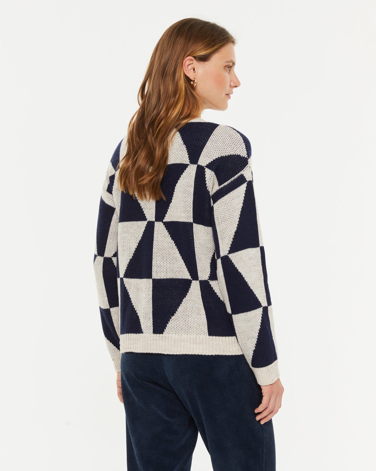 Jersey de mujer jaquard de rombos
