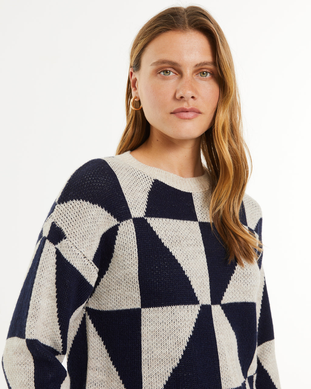 Jersey de mujer jaquard de rombos