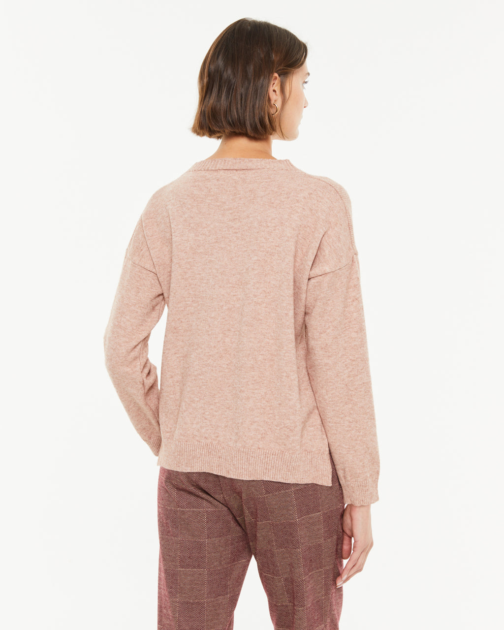 Jersey de mujer punto fantasía cuello redondo manga larga