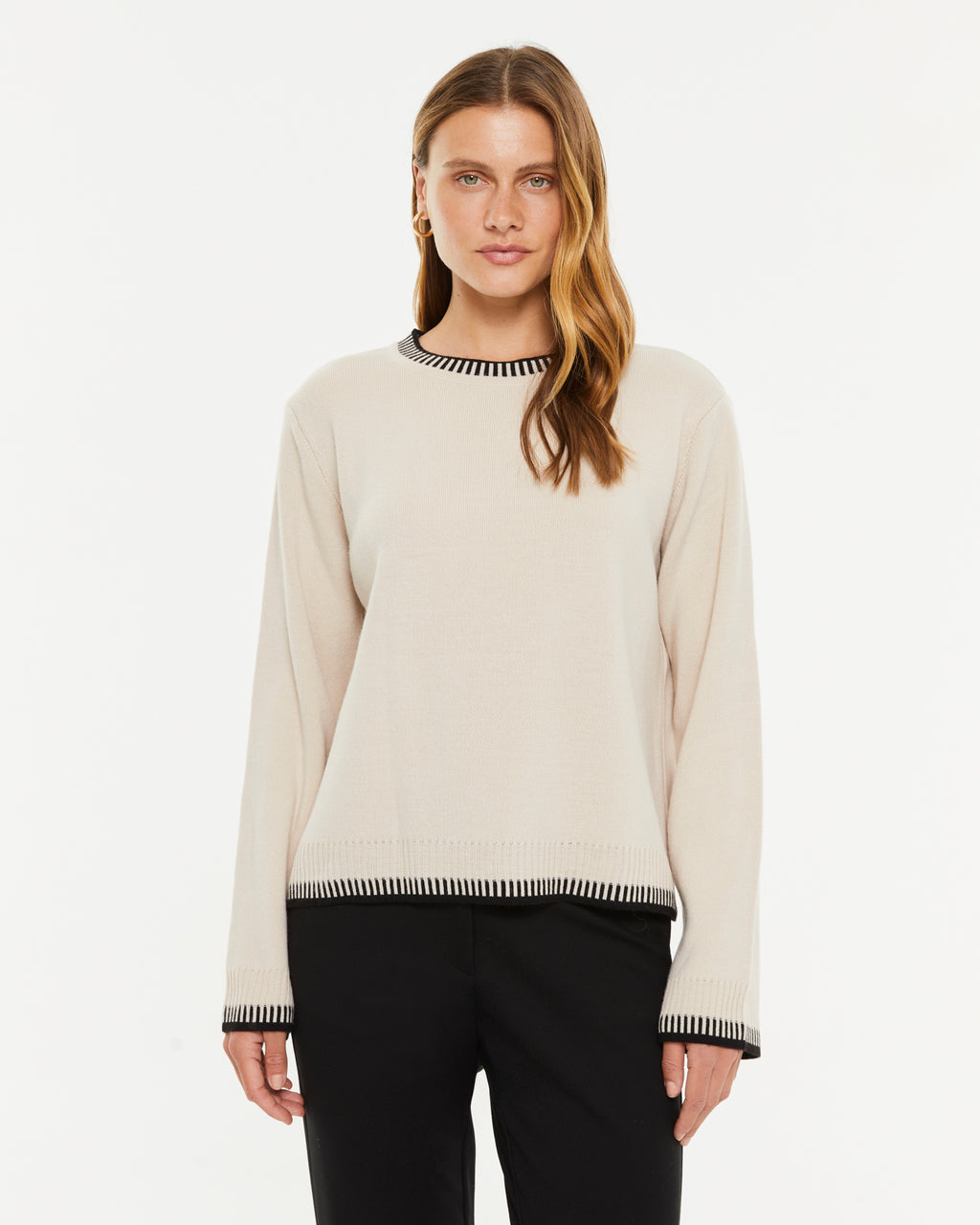 Jersey de mujer cuello redondo manga larga