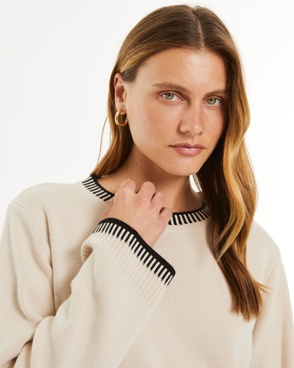 Jersey de mujer cuello redondo manga larga