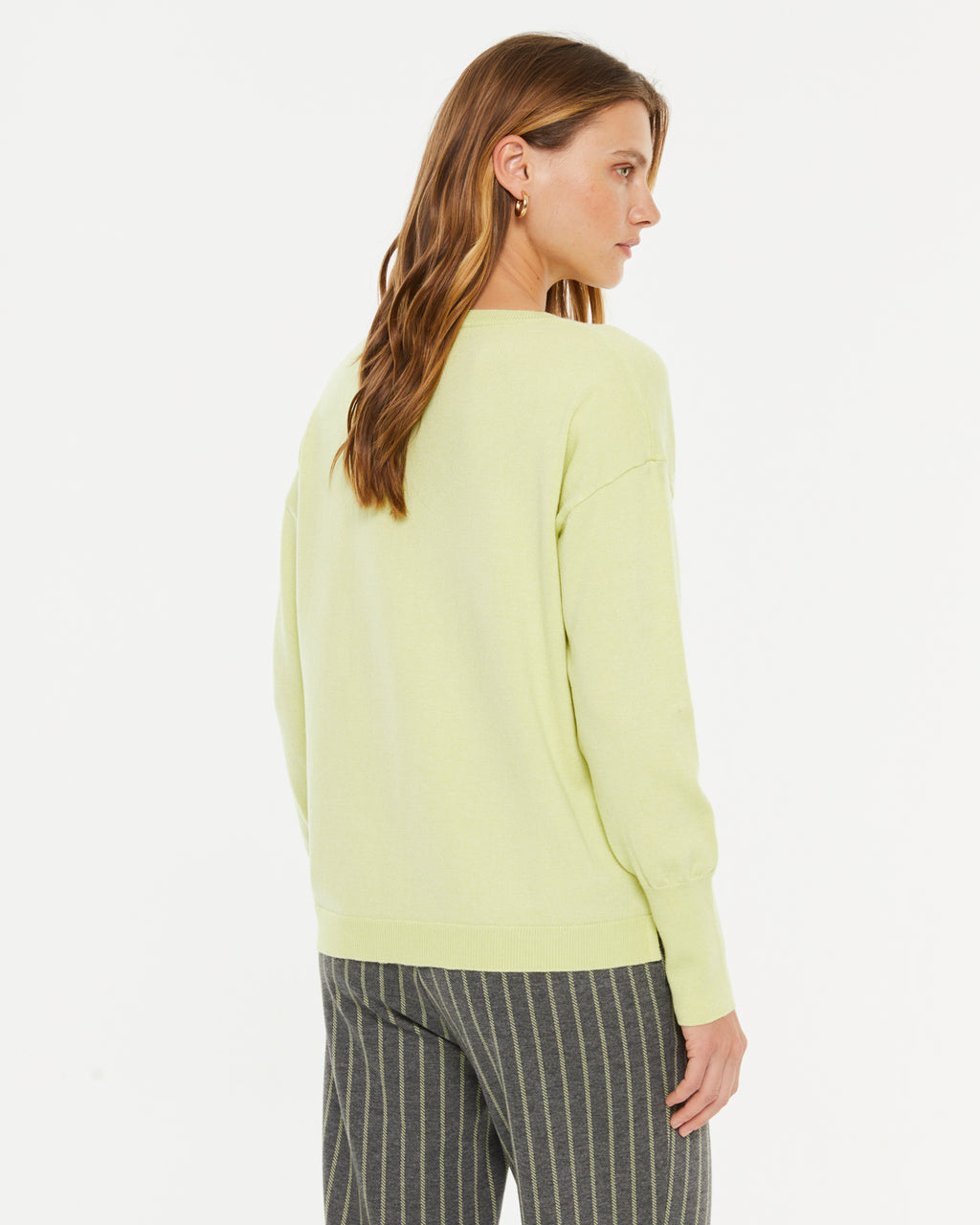 Jersey de mujer punto liso manga larga cuello redondo