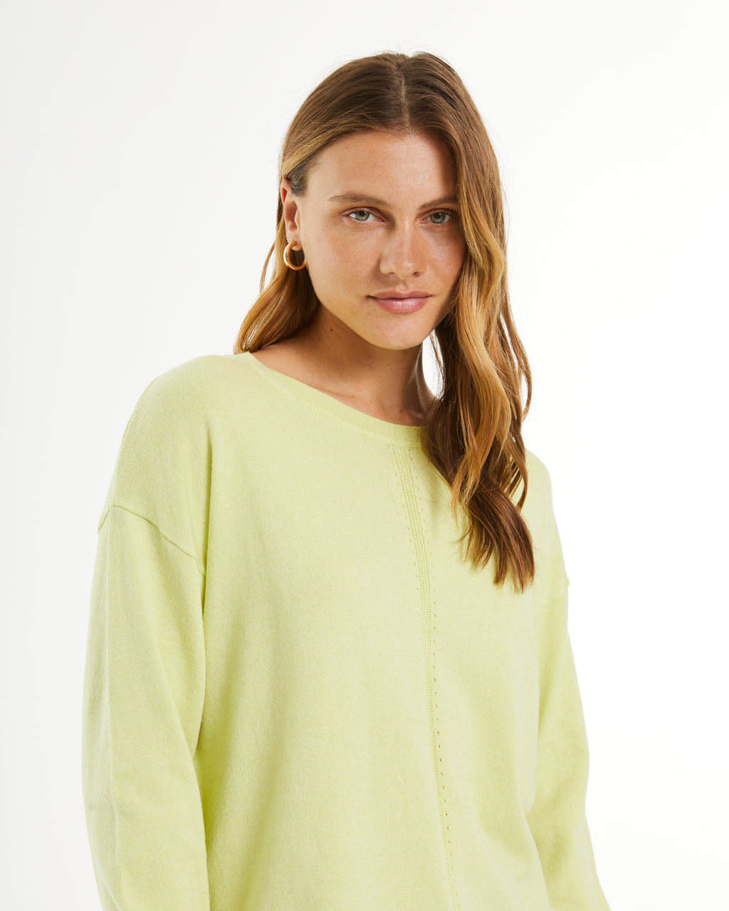 Jersey de mujer punto liso manga larga cuello redondo