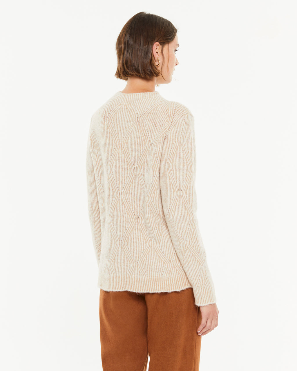 Jersey de mujer punto fantasía manga larga cuello redondo