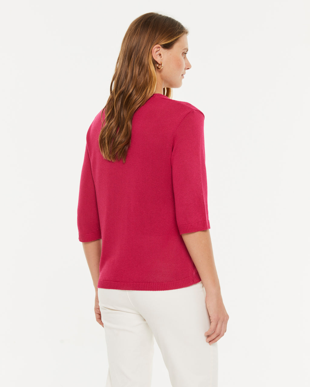 Jersey de mujer cuello pico manga a codo