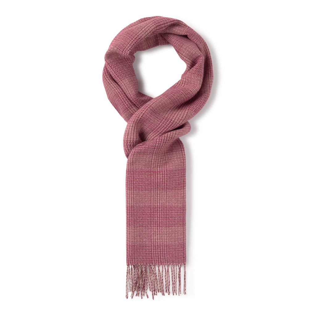 Fulard de mujer estampado cuadro tonos rosas