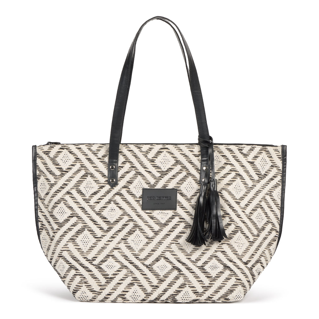 Bolso shopper de mujer estampado bicolor