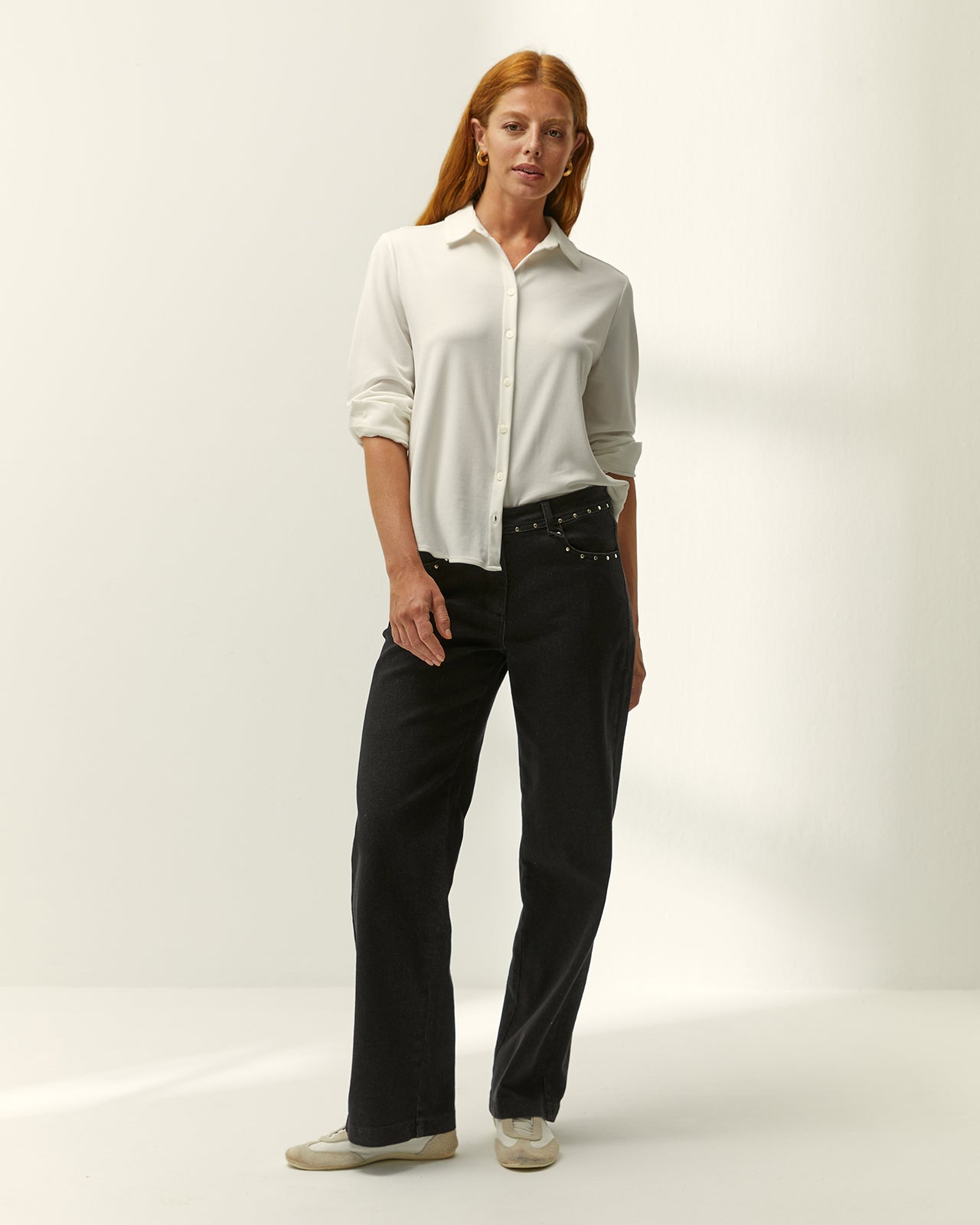 Camisa de mujer básica punto liso