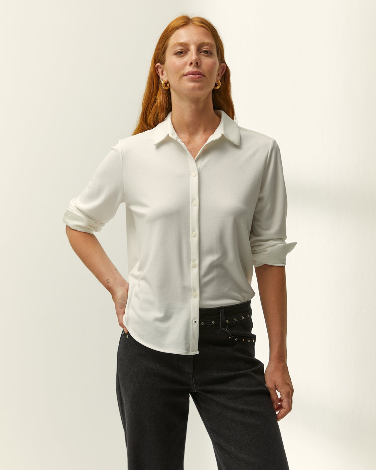 Camisa de mujer básica punto liso