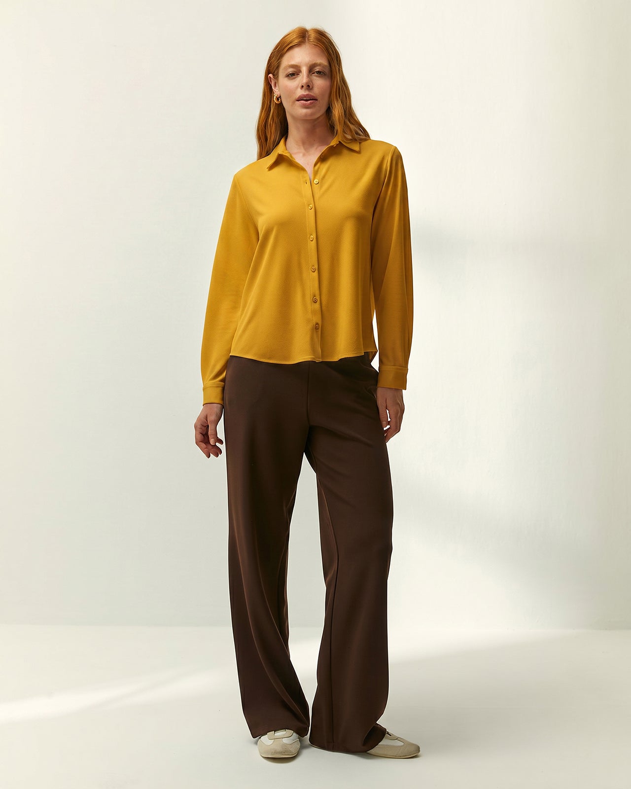 Camisa de mujer básica punto liso