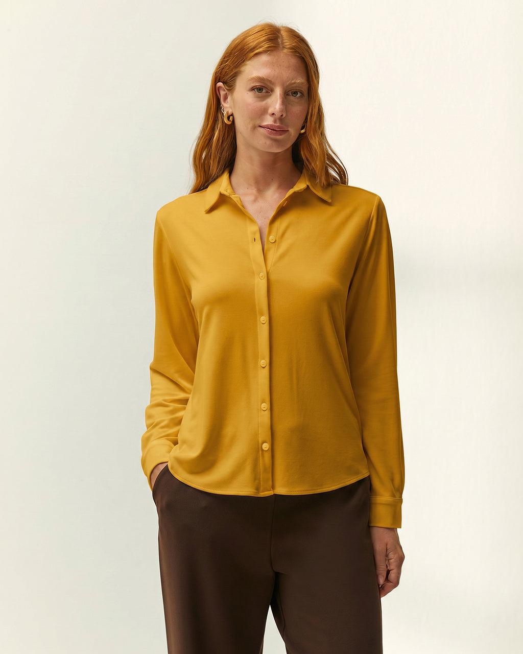 Camisa de mujer básica punto liso