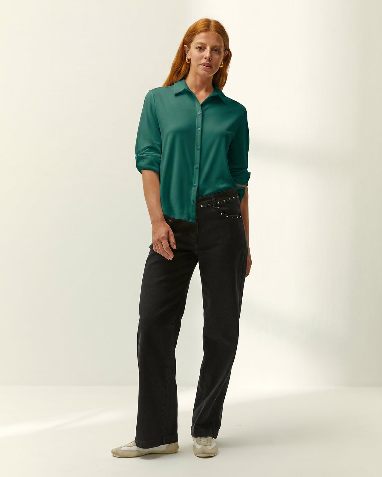 Camisa de mujer básica punto liso