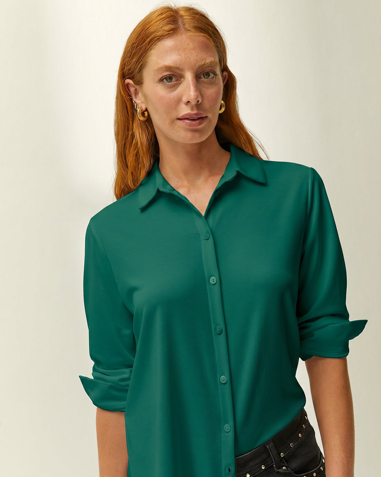 Camisa de mujer básica punto liso