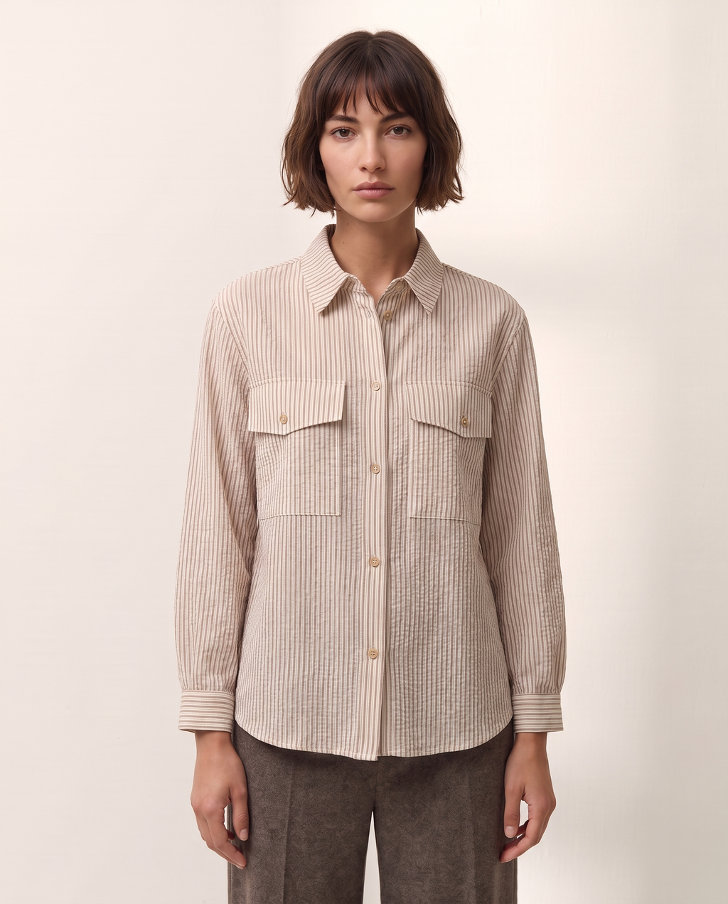 Camisa de mujer estampado rayas manga larga