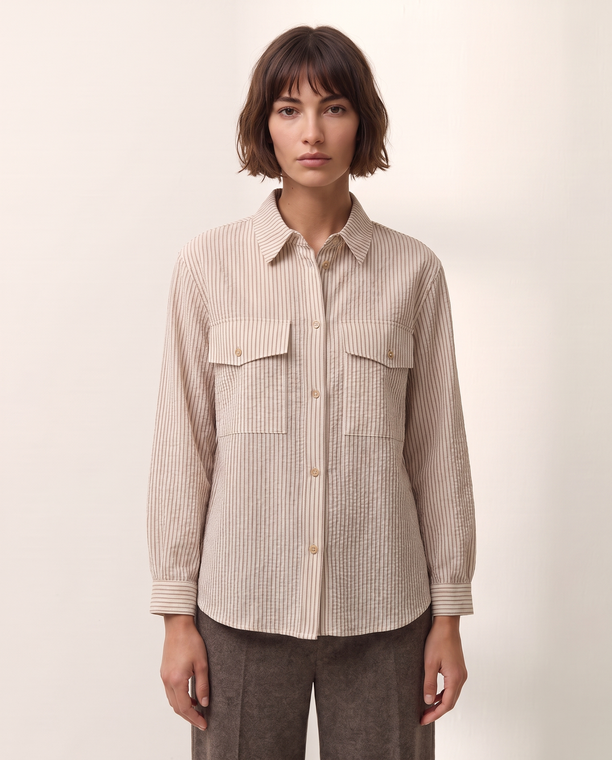 Camisa de mujer estampado rayas manga larga