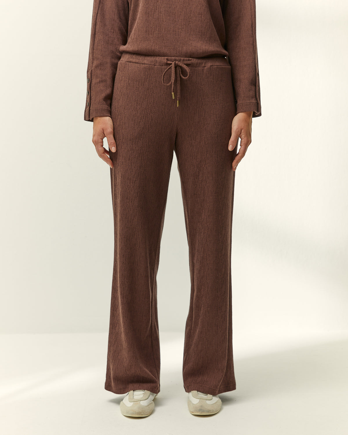 Pantalón recto de mujer punto con estructura  cintura elástica