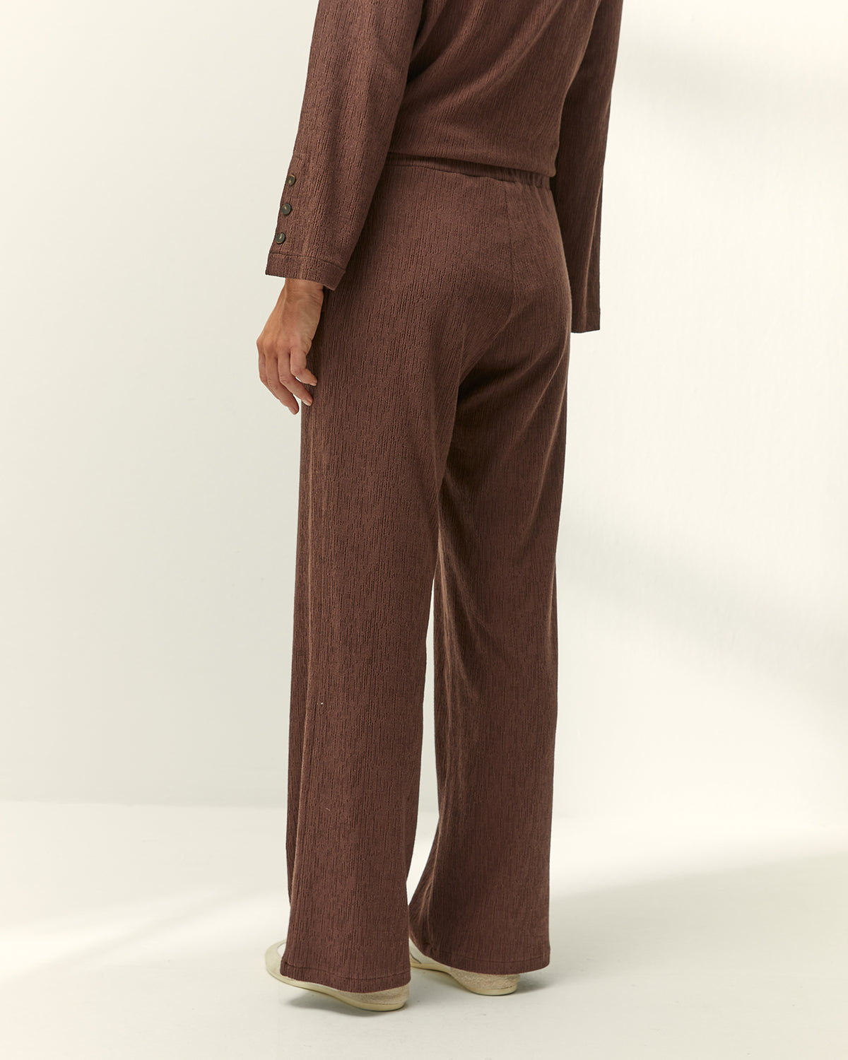 Pantalón recto de mujer punto con estructura  cintura elástica