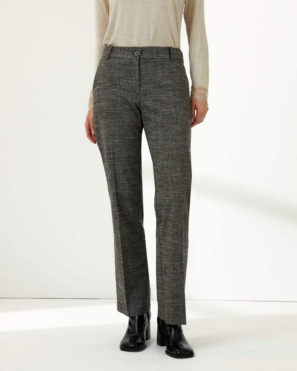 Pantalón recto de mujer cintura elástica