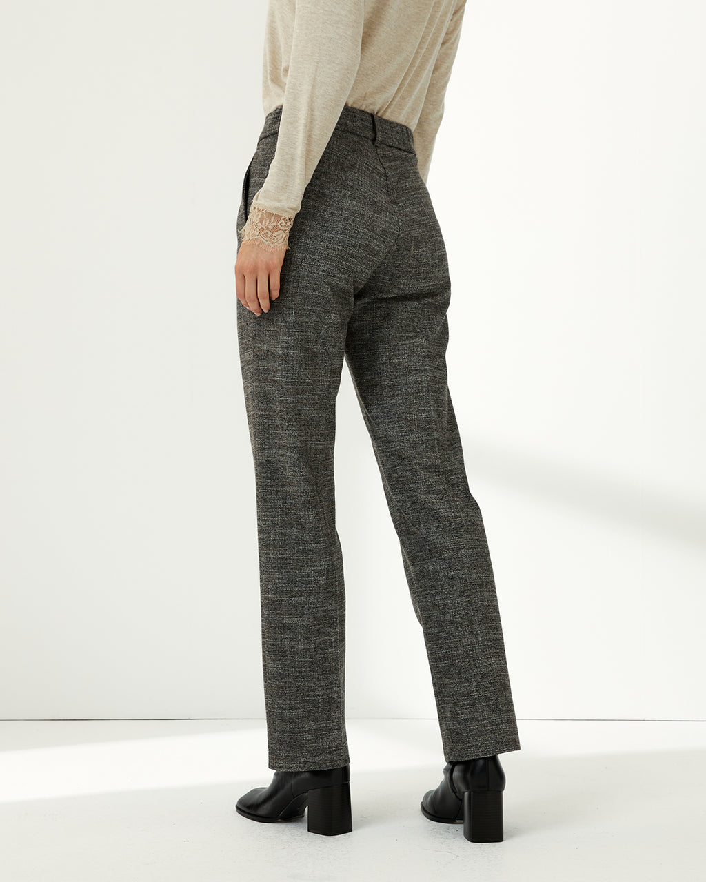 Pantalón recto de mujer cintura elástica