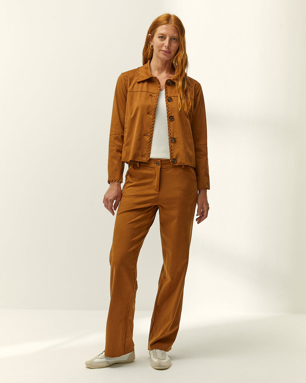 Chaqueta de mujer efecto ante cuello camisero