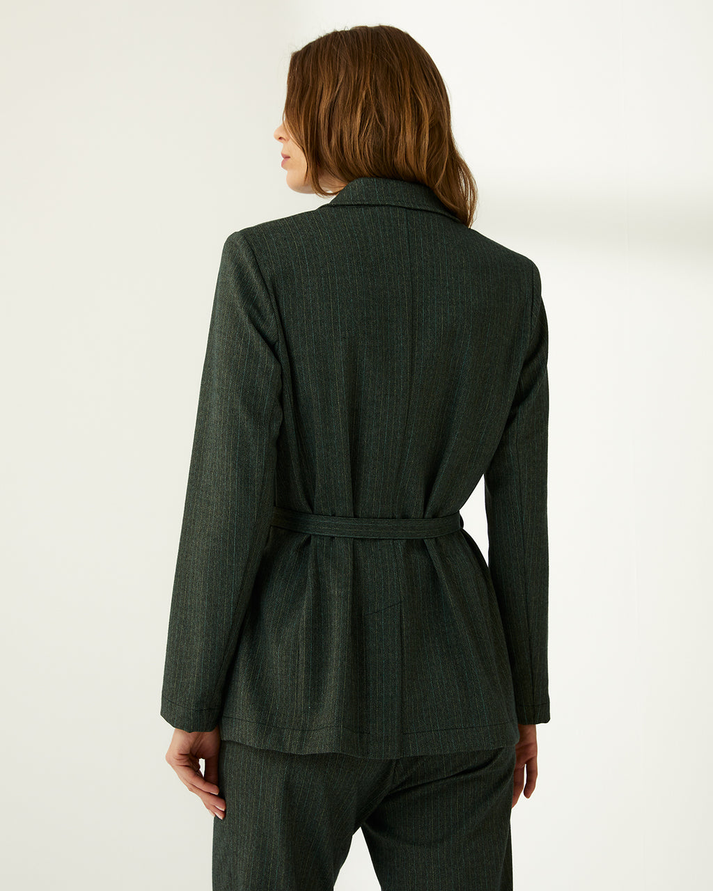 Blazer de mujer corte recto estampado rayas