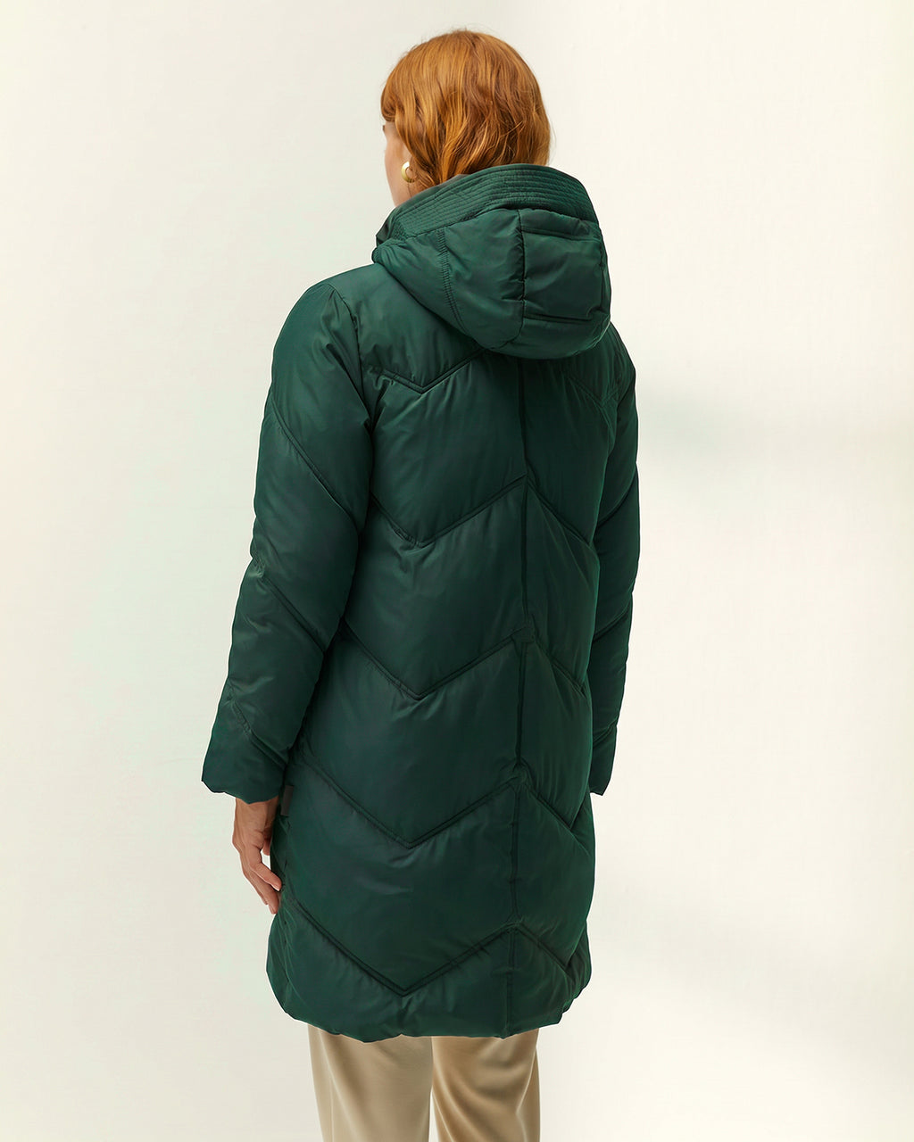 Parka larga de mujer acolchada capucha desmontable