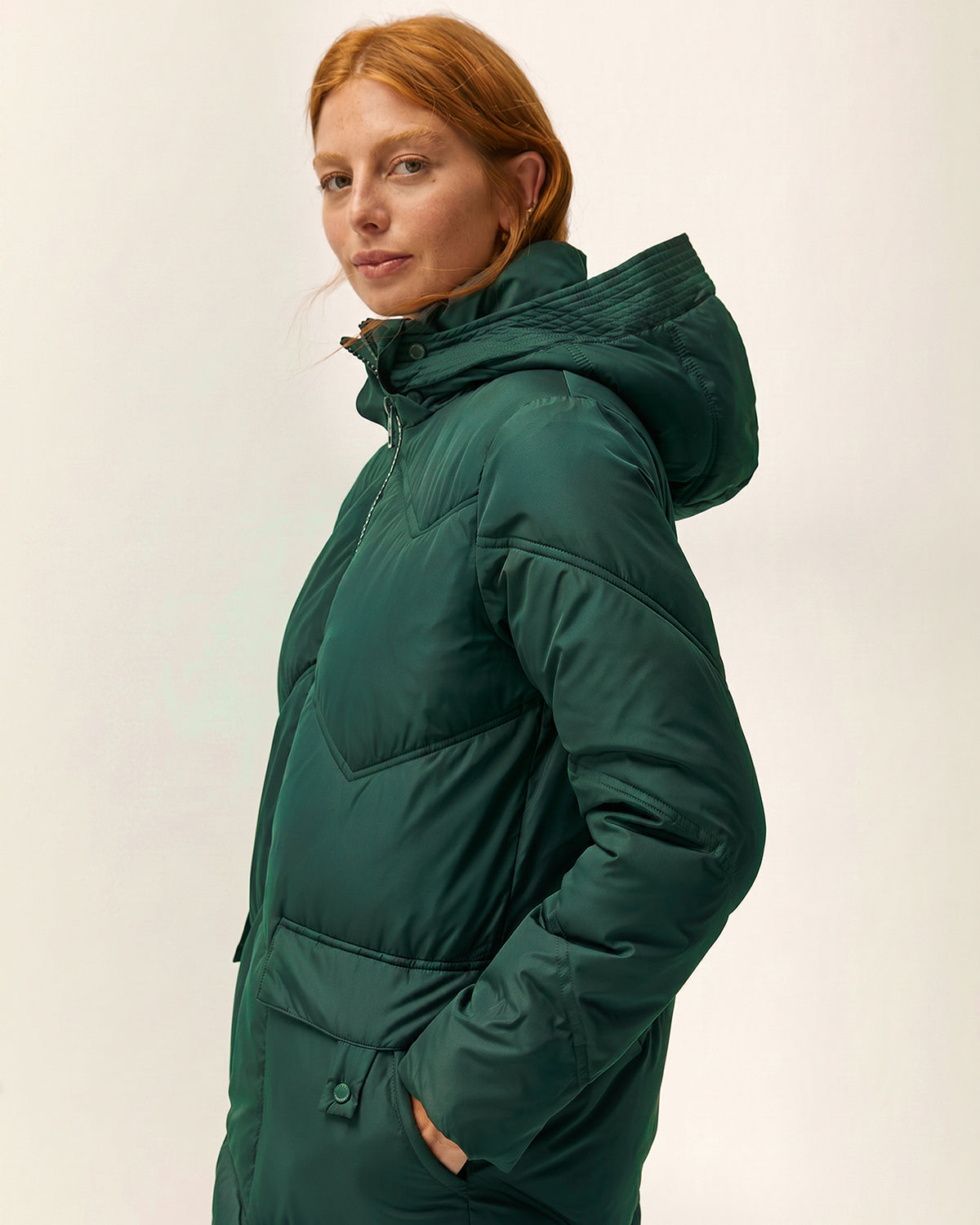Parka larga de mujer acolchada capucha desmontable