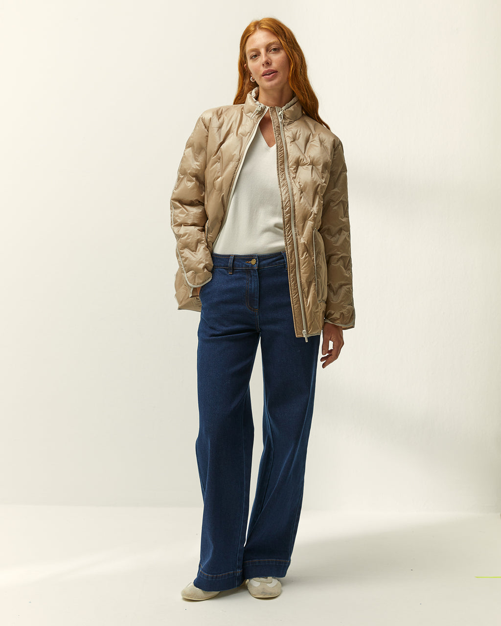 Parka de mujer acolchada cuello semialzado