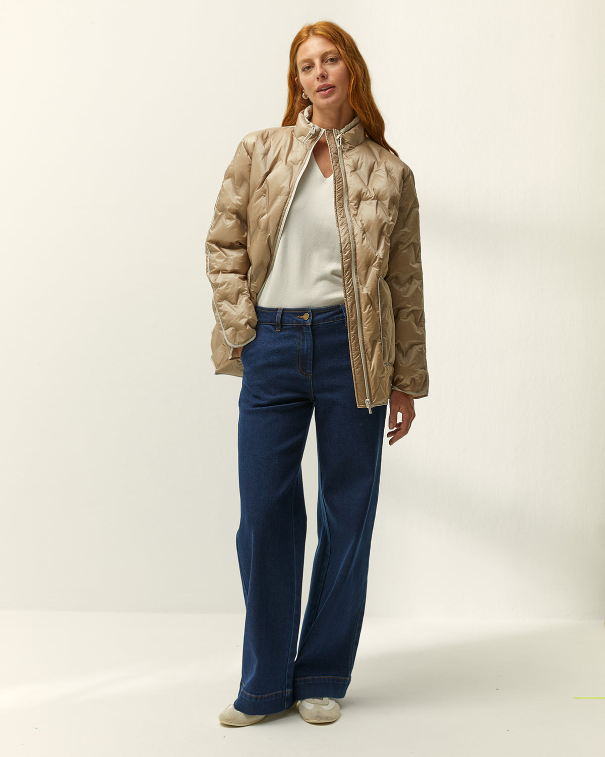 Parka de mujer acolchada cuello semialzado