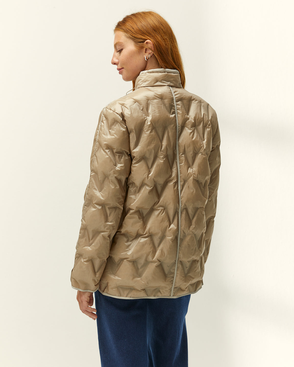 Parka de mujer acolchada cuello semialzado